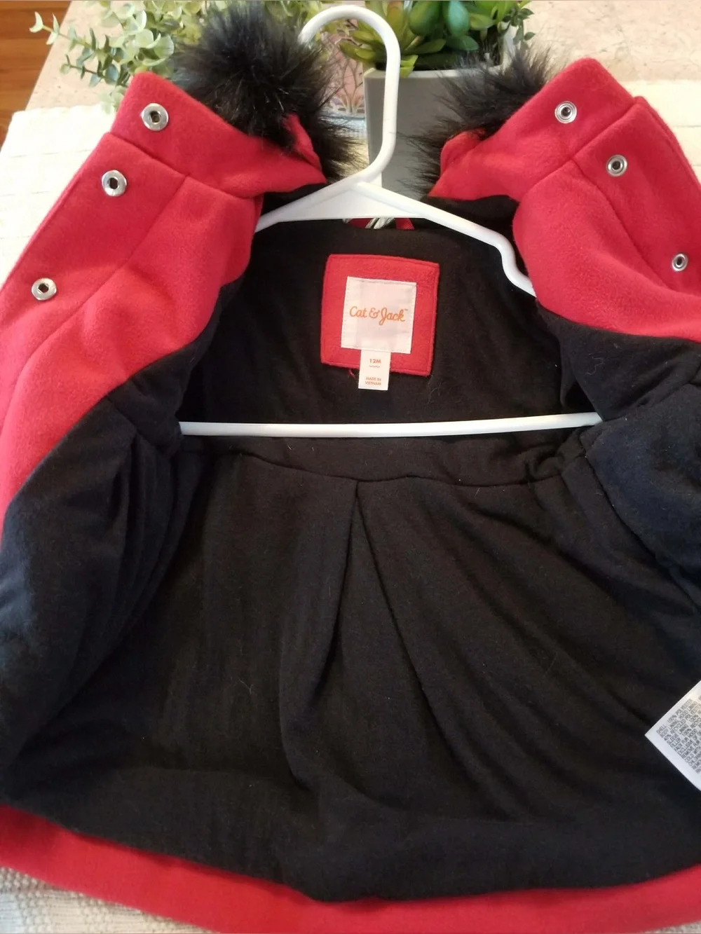 Cat & Jack Red Hooded Pea Coat for Kids